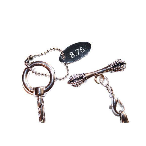 DaVinci Charm Bracelet 8.75" 7 Beads - Casino Cards Poker Gambling Garnet Red CZ - Picture 3 of 6